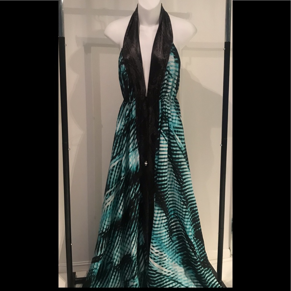 Maxi Backless/Halter Chiffon Dress